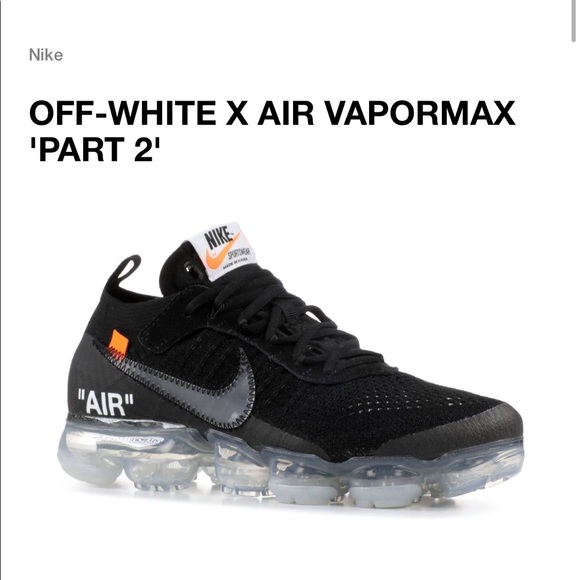 Nike Off white x air vapormax part 2 US men’s 6 women's 7.5 - Picture 1 of 7